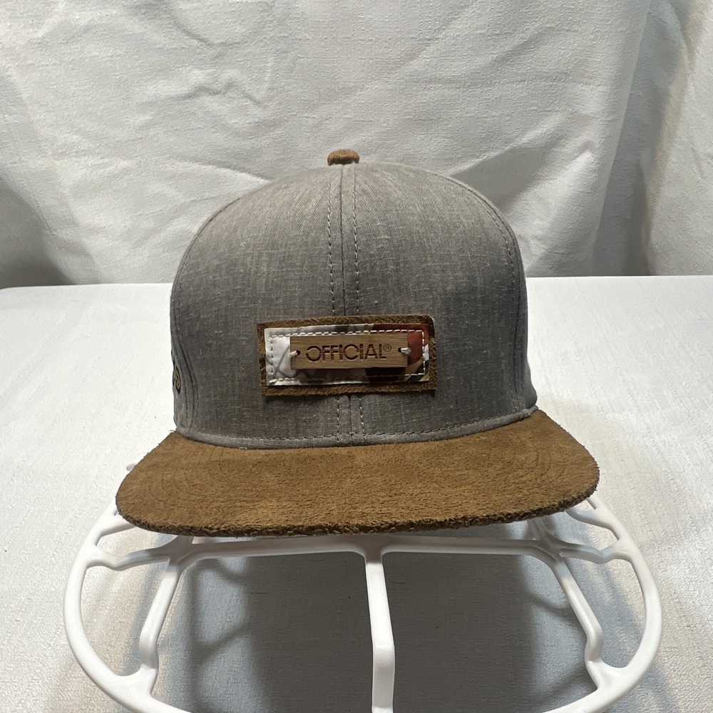 Official Gray/Brown Adjustable Solid Baseball Cap Hat One Size Men's